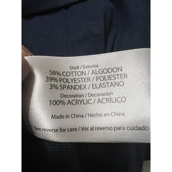 Wildfox Women's Navy Good Vibes Long Sleeve Knit Sweatshirt Size XL Exce… - Picture 6 of 7